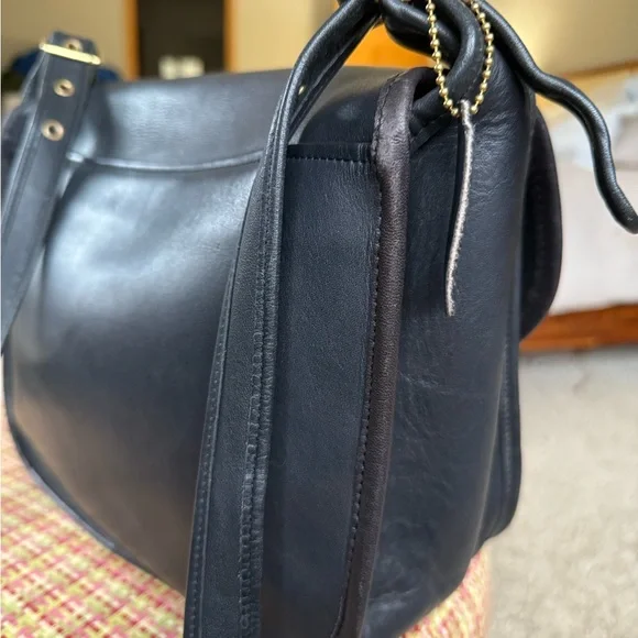 Coach Vintage 80’s OG Black Rambler Leather Crossbody Bag 9735 - Picture 7 of 14